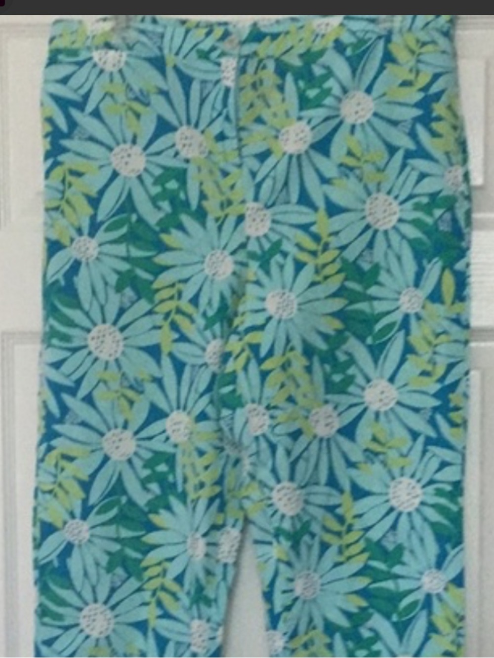 Lilly Pulitzer Light Blue & Aqua Floral capris size 8